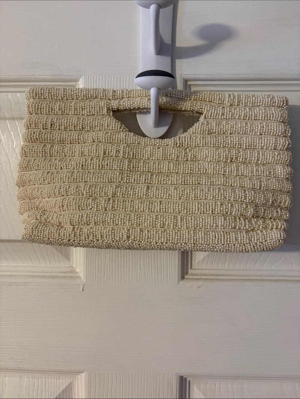 Beaded Cream Clutch Handbag